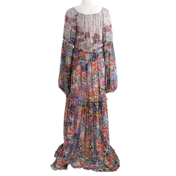Maeve by Anthropologie Annabella Bohemian Chiffon Maxi Dress - 8 - Picture 3 of 9